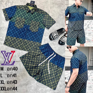 ชุดเซทผู้ชาย Louis Vuitton 🏷️เสื้อ + กางเกงขาสั้น 👨🏻Hiend 1:1 | เสื้อผ้าแบรนด์เนม