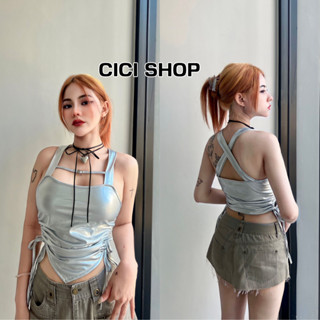 Cicishop(J331)สายเดี่ยวสุดปัง โชว์หลัง ดีเทลผูกข้าง สีพื้นแบบหรูหรามาก