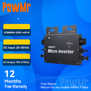 PowMr 800W Solar on Grid Tie Inverter DC20V-50V to AC190-270V MPPT Solar DC to single Phase Power Micro Inverter Monitor by WIFI