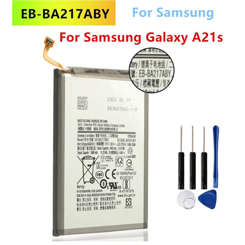 EB-BA217ABY 5000MAh แบตเตอรี่ทดแทนสำหรับ Samsung Galaxy A21s SM-A217F/DS SM-A217M/DS SM-A217F/DSN + 