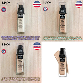 NYX® PROFESSIONAL MAKEUP Cant Stop Wont Stop Full Coverage Foundation 30ml นิกซ์ รองพื้นชนิดน้ำเนื้อบางเบา กันน้ำ