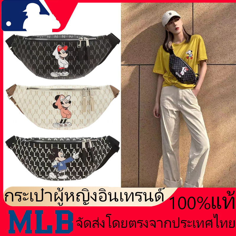 2024 ของแท้ 100% MLB มิกกี้เมาส์ Cross -Body Bag women small bag มีสามสีให้เลือก