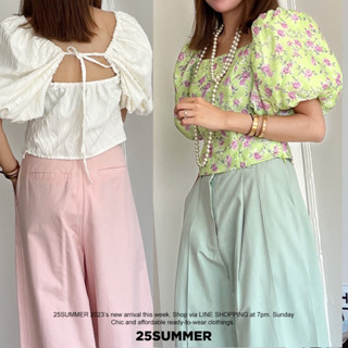 D93- Summer Blouse เสื้อแขนพองผูกหลัง