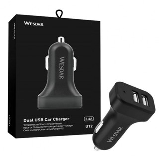 WESDAR CARGADOR 12V 5V 2.4A 2 USB Dual ports หัวชาร์จในรถ usb charger ชาร์จแบตในรถ หัวชาร์จ adapter