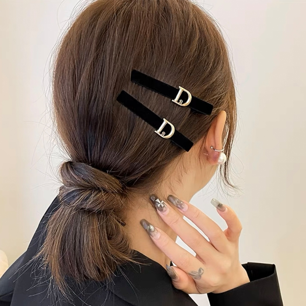 Fashion กิ๊บติดผม รูปปากเป็ด ผ้ากำมะหยี่ สีดำ สไตล์เกาหลี พร้อมส่งจากไทย Q-152 - รูปที่ 6