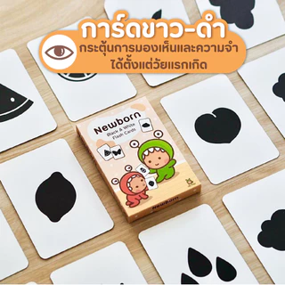 Newborn Flash Card | Little Monster | แฟลชการ์ด ขาวดำกระตุ้นพัฒนาการ 0-6 เดือน | การ์ดเด็กทารกแรกเกิด