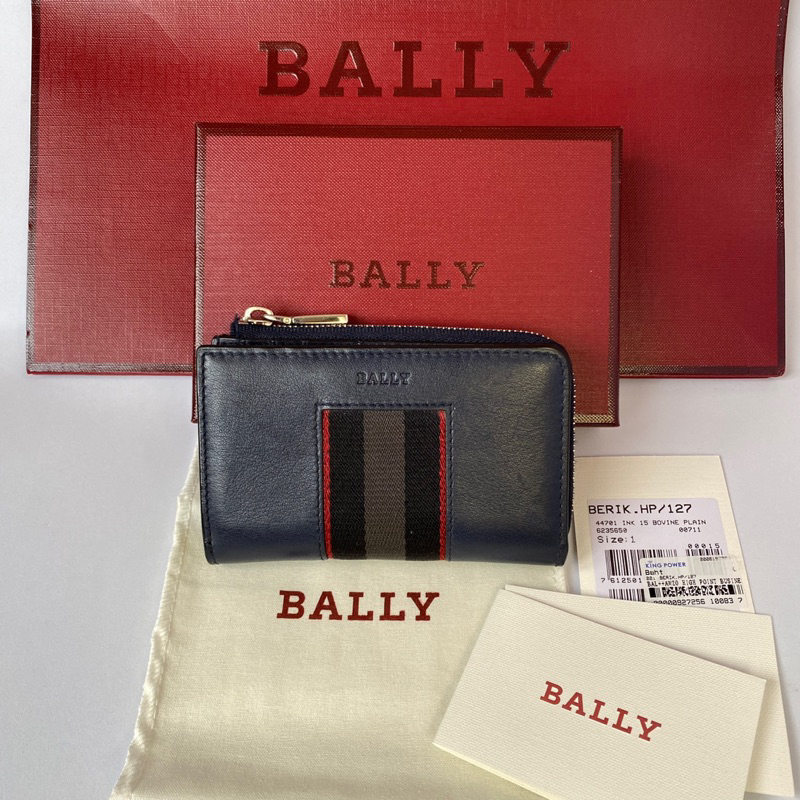 BALLY used สภาพดี กระเป๋าใส่บัตรเครดิต ของแท้ ออกช็อปไทย ป้าย อปก.ครบ ไม่มีตำหนิ wallet card holder บัลลี่ กระเป๋าสตางค์
