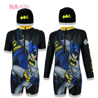 DC ชุดว่ายน้ำเด็ก swimwear ชุดว่ายน้ำเด็กลายการ์ตูน ซุปเปอร์ฮีโร่ แบทแมน BATMAN ลิขสิทธิ์แท้ ผ้าคุณภาพดี เด็กโต