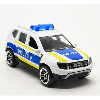 Majorette Dacia Duster Facelft - Black Stripes - Politia (Blue/Yellow Stripe) White Scale 1/64 (8cm) ไม่มี package