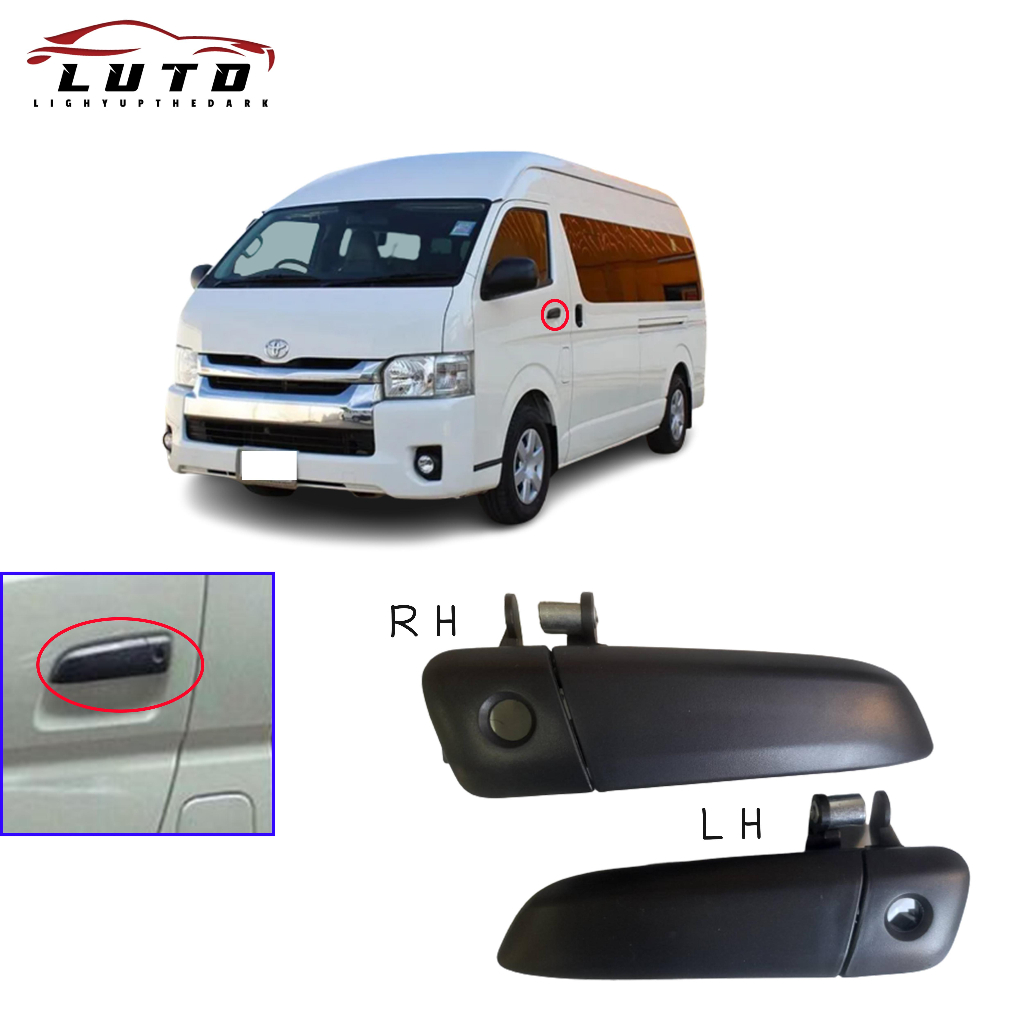 มือเปิดประตูนอก รถตู้ รุ่น โตโยต้า ไฮเอช คอมมิวเตอร์ TOYOTA HIACE COMMUTER ปี 2005 - 2018 สีดำ