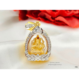 จี้พระพิฆเนศล้อมเพรชCZ 2.5*3ซมงานหุ้มทองคำแท้5ไม