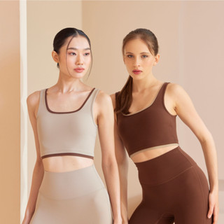 Penny Activewear สปอร์ตบรา ตัดขอบแบบ Two Tone  มีฟองน้ำ บราออกกำลังกาย สปอร์ตบราผู้หญิง สปอร์ตบรา Adley Bra