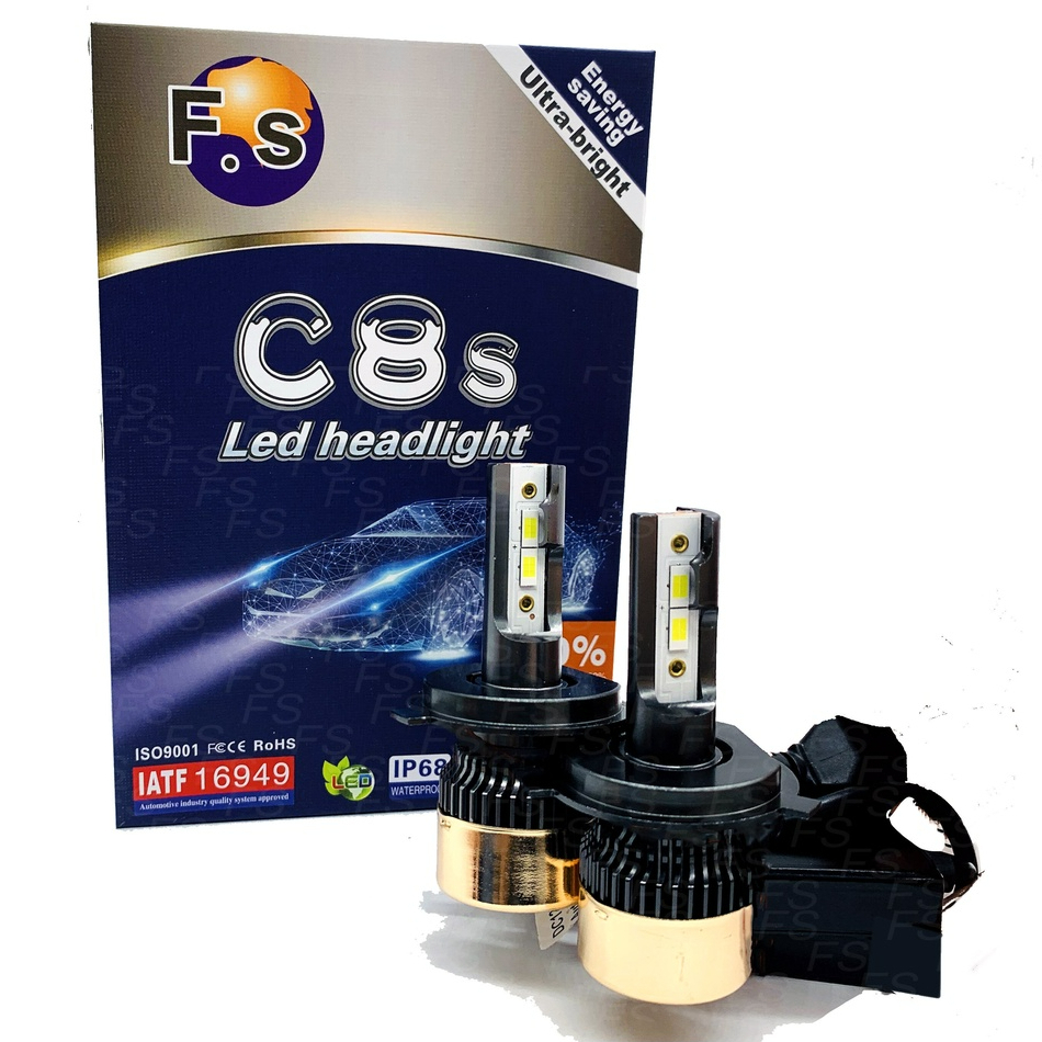 ไฟหน้าLED รุ่น C8S เเพค 2ชิ้น DC9V-32V 40W 12000LM ไฟตัดหมอกรถยนต์ แสงสีขาว สว่างมาก
