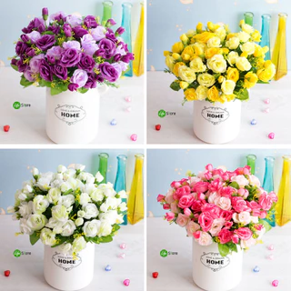 ช่อกุหลาบ รุ่น RB-02 ดอกไม้ประดิษฐ์จากผ้าไหมดิบ สวยงามเสมือนจริง (พร้อมส่งในไทย ถึงเร็วทันใจ)