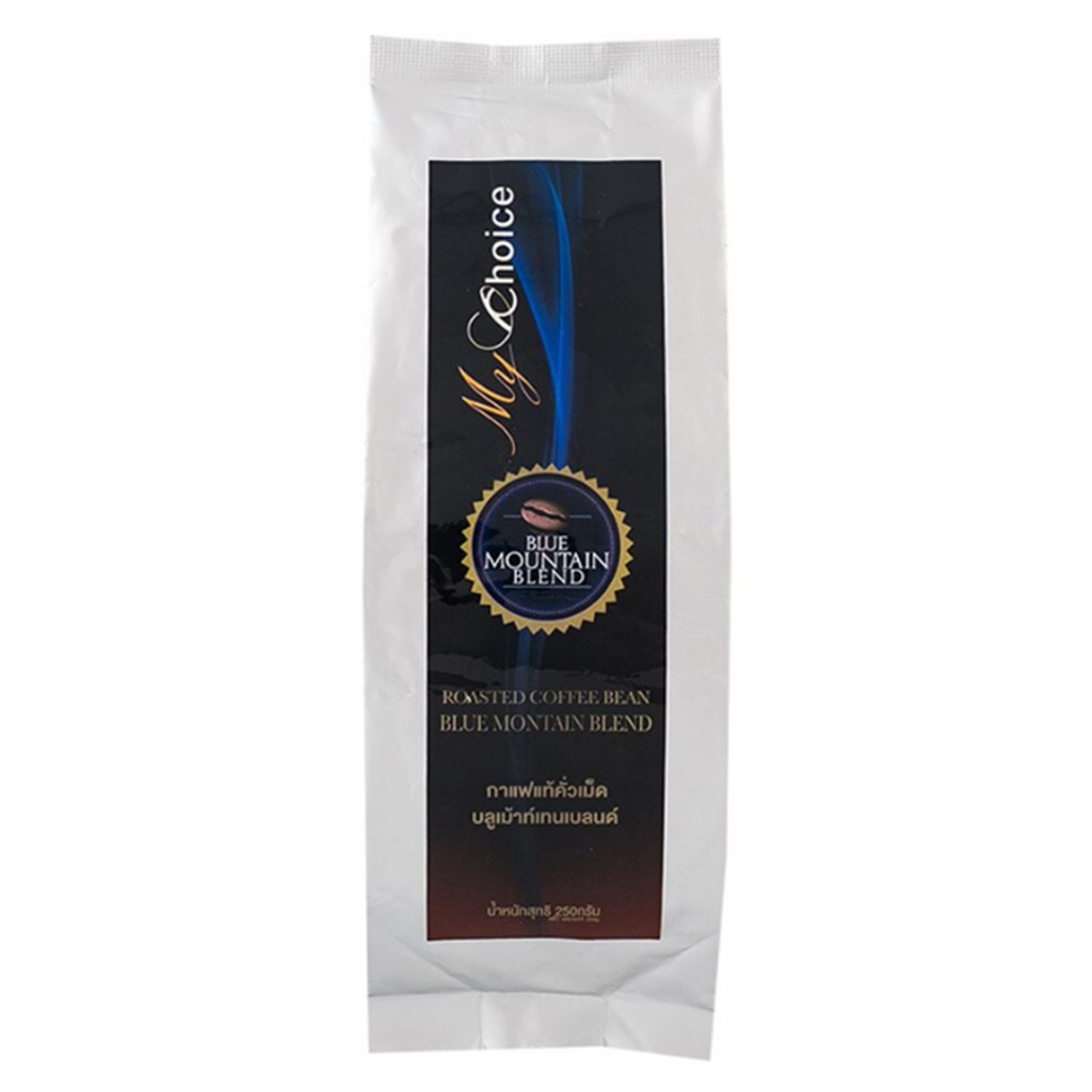 My Choice Roasted Bean Coffee Blue Mountain Blend 250g.มายช้อยส์กาแฟคั่วเม็ดบลูเมาท์เทนเบลนด์ อาหาร 