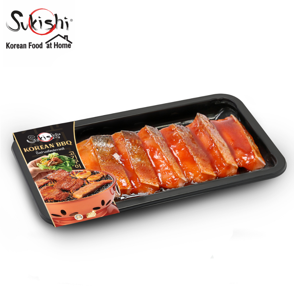ซูกิชิ ปลาแซลมอนหมักซอสสไตล์เกาหลี 250 กรัม Korean Sauce Marinated Salmon (Sukishi Brand)