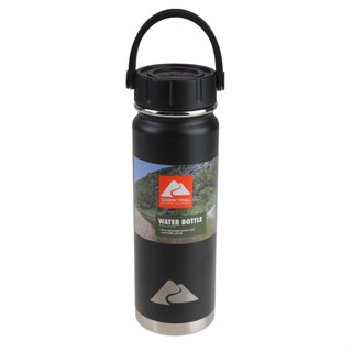 Ozark Trail 24 oz Silver Stainless Steel Water Bottle with Screw Cap  Blue&amp;Black แก้วเก็บความเย็น