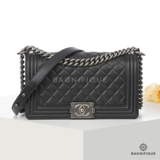 CHANEL BOY 10_ BLACK CAVIAR RHW