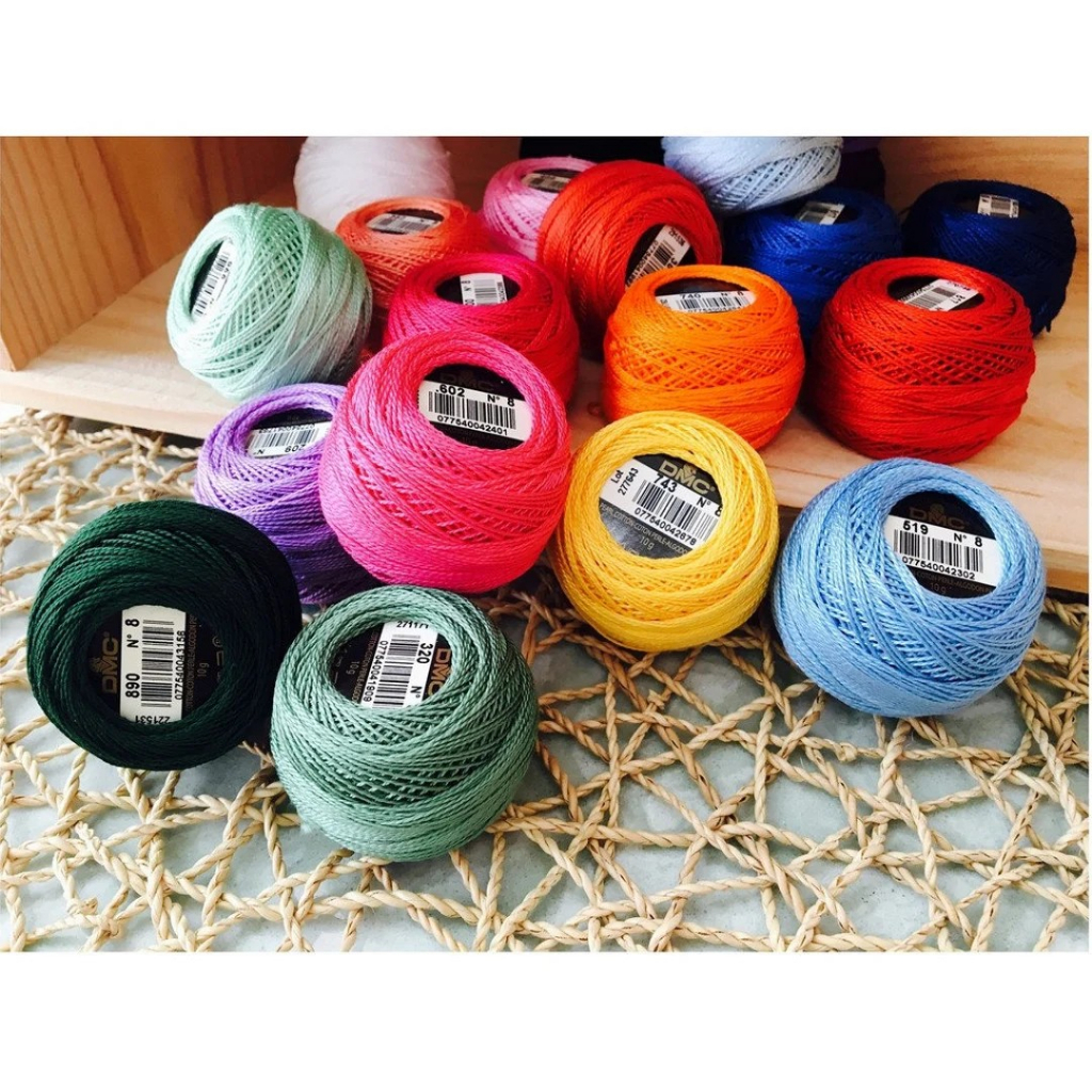 DMC  รหัสสี 208 -761  Pearl cotton ไหม เบอร์ 8 made in france