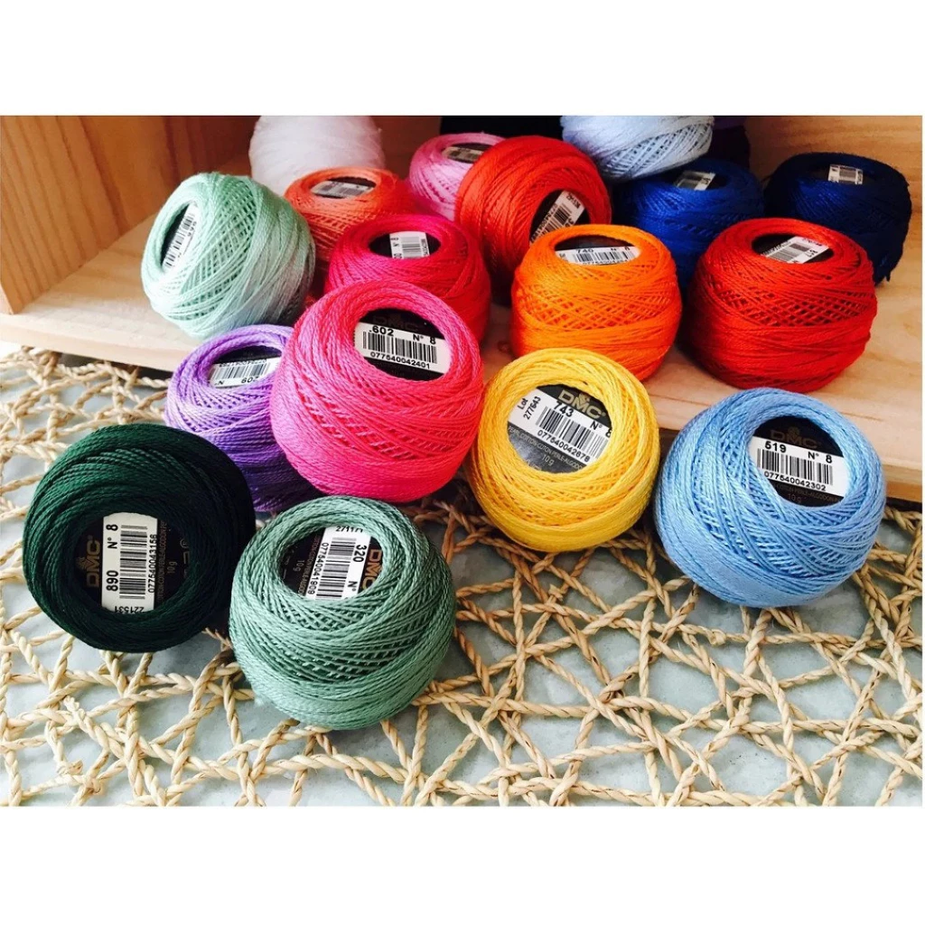 DMC รหัสสี 208 -761 Pearl cotton ไหม เบอร์ 8 made in france