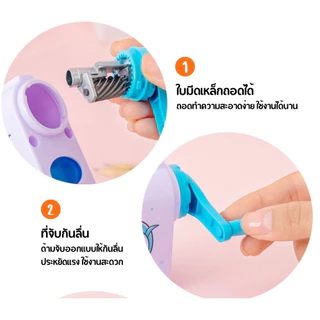 กบเหลาดินสอแบบมือหมุน เครื่องเหลาดินสอลายการ์ตูน Pencil sharpener (พร้อมส่งในไทย)