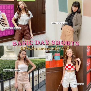 seoulday_stuff◆(BDS031) Basic Day Shorts กางเกงขาสั้นเอวสูง กางเกงขาสั้นเอว 22-36 งานสวย ใส่สบาย พรางพุง กางเกง SS