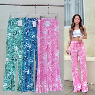 Sara pleat pant กางเกงอัดพลีท อัดพีทพิมพ์ลาย summer สุดๆ