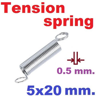 (9ชิ้น)สปริงขดแบบดึง ขนาด 5x20 mm.Tension spring Extension spring Steel สปริงดึง สปริงเกี่ยว