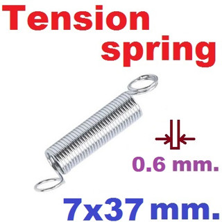 (10ชิ้น)สปริงขดแบบดึง ขนาด 7x37 mm.Tension spring Extension spring Steel สปริงดึง สปริงเกี่ยว