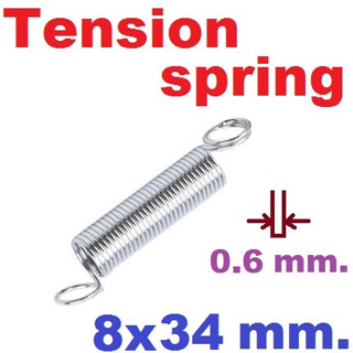 (10ชิ้น)สปริงขดแบบดึง ขนาด 8x34 mm.Tension spring Extension spring Steel สปริงดึง สปริงเกี่ยว