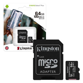 สายชอบเก็บข้อมูลห้ามพลาด!!!! เมมโมรี่การ์ด 64GB SDHC/SDXC Kingston  Micro SD Card with Adapter แท้!!!!!100%