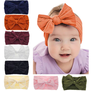 (Bow02) "พร้อมส่ง" ที่คาดผมเด็ก คาดผมโบว์น่ารัก แบบยืดยุ่น