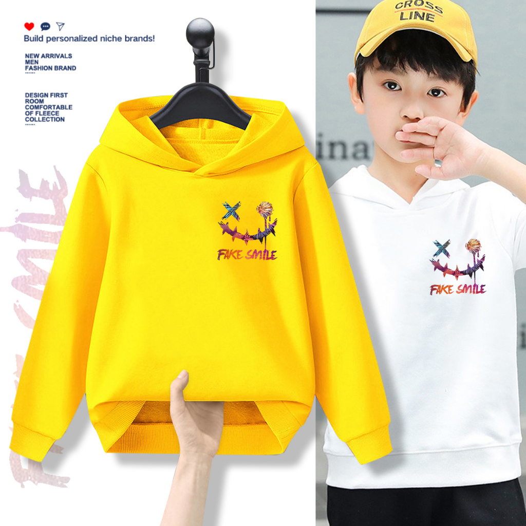 E442B  เสื้อฮู้ดเด็กลายแฟชั่นสวยน่ารัก.เสื้อแขนยาว.มี7สีหลายไซส์(110-160)ใส่ได้ทั้งเด็กชายและเด็กหญิ