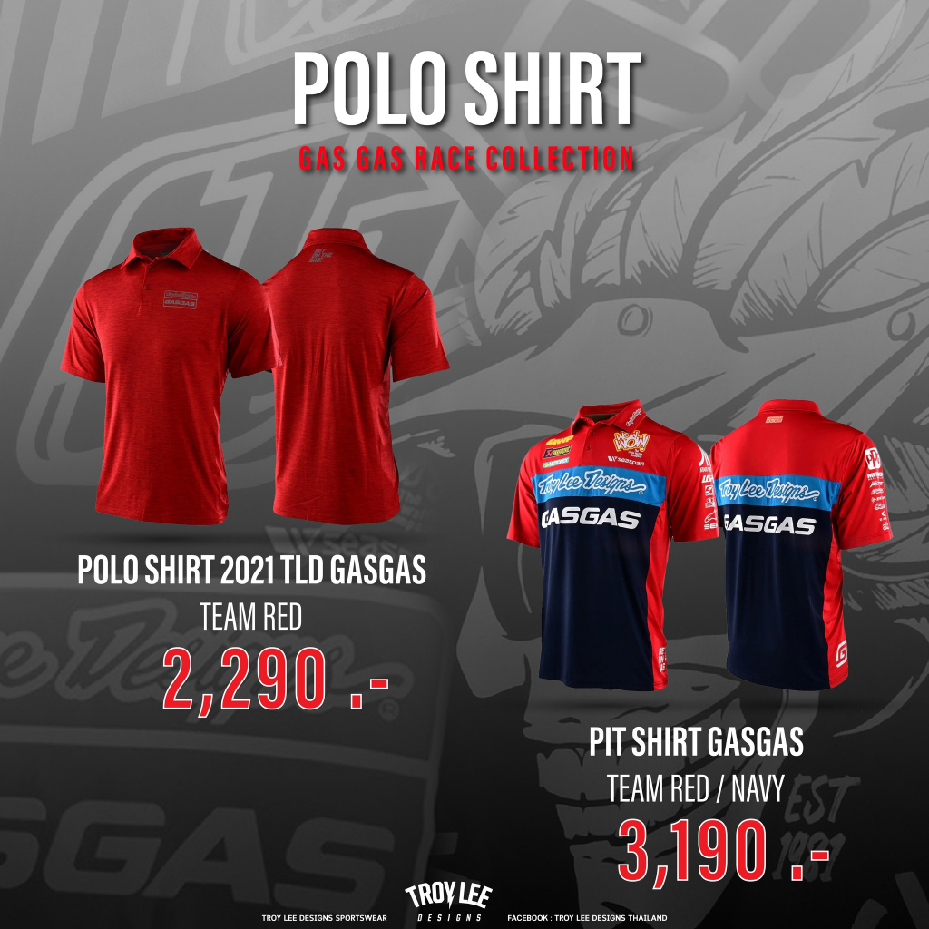 เสื้อโปรโล Troy Lee Designs Polo Shirt Gas gas Race Collection