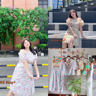 M0022 เซต 2 ชิ้น  เสื้อครอป+กระโปรง ซัมเมอร์นี้ ต้องมีติดตู้จ้า plussize สาวอวบ