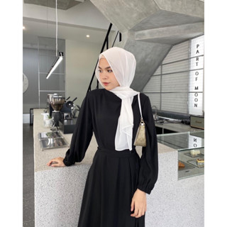 Abaya basic อบาย่า เดรสยาว ชุดมุสลิม แฟชั่นชุดมุสลิม ชุดยาว