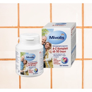 mivolis A-Z Depot ab 50 วิตามินรวมสำหรับผู้ใหญ่อายุ 50 ปีขึ้นไป 100เม็ด สินค้าเยอรมัน