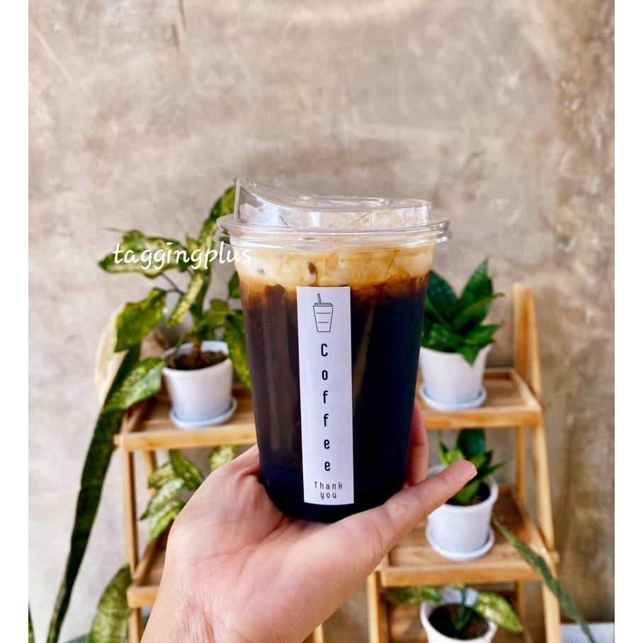สติกเกอร์ติดแก้วกาแฟทรงสูง 2×9 cm. 30 ดวง ☕️ coffee sticker, สติกเกอร์กระดาษมันเงา หมึกกันน้ำ ราคา ถูกที่สุด ดีลบีเคเค แกลเลอรีภาพที่ 4