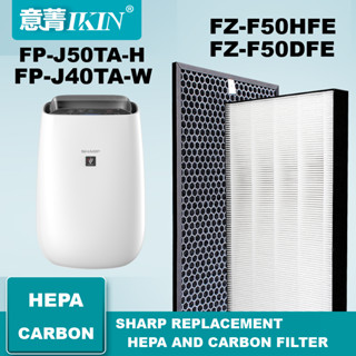 ชุดไส้กรองอากาศ IKIN สำหรับเครื่องฟอกอากาศ Sharp รุ่น FP-J40TA-W / FP-J50TA-H รหัสแผ่น FZ-F50HFE และ FZ-F50DFE