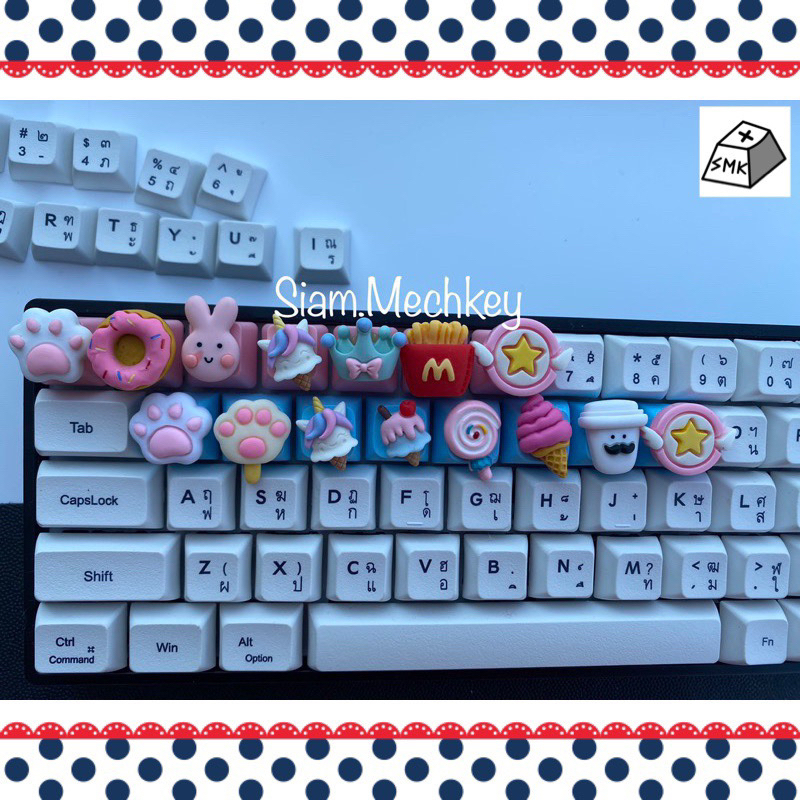 พร้อมส่งที่ไทย Artisan Keycaps 1u วัสดุ PBT / ABS  คีย์แคปตกแต่ง XDA / OEM R4 Profile สำหรับตกแต่ง M