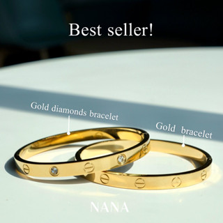 Gold bracelet - รุ่นขายดี งานสแตนเลส ไม่ลอกไม่ดำเกรดพรีเมียม