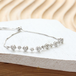 Gems Heritage : สร้อยข้อมือเพชร Half diamond bracelet(blwg88)