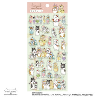 พร้อมส่ง mofusand x Sanrio Characters Clear Seal สติกเกอร์ใส