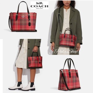 COACH MOLLIE TOTE 25 WITH TARTAN PLAID PRINT (CC874) 005