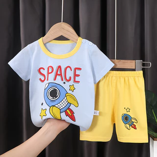 เสื้อผ้าเด็ก ชุดเด็ก เซต 2 ชิ้น เสื้อ+กางเกง ลายน่ารัก ผ้านิ่ม เบาสบาย พร้อมส่ง
