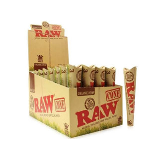 RAW Organic Hemp King Size Cones - 32 Packs Per Box - 3 Cones Per Pack