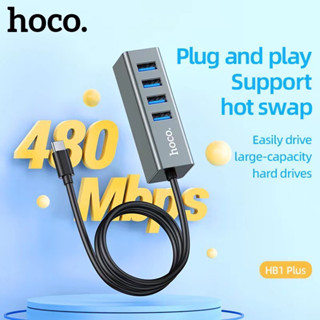 ราคาHoco HB1 4-Port USB HUB PIus Type-C ของแท้100%/Hoco HB1Plus 4Port USB 3.0