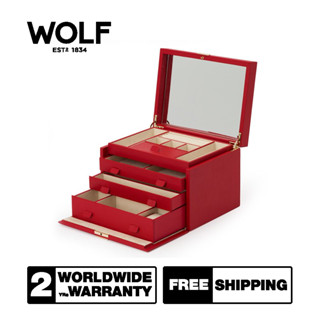 กล่องหมุน กล่องนาฬิกา WOLF1834 รุ่น PALERMO LARGE JEWELRY BOX (Red)