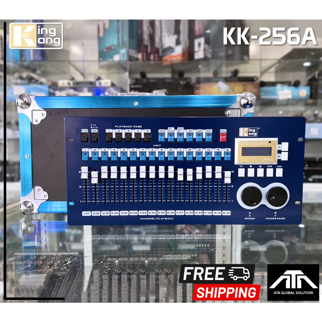 ส่งฟรี บอร์ดคุมไฟ KINGKONG KK-256A KK256 พร้อมแล็ค บอร์ดคุมไฟ สั่งงานได้ 12 อุปกรณ์ คิงคอง บอร์ดคิงคองพร้อมแร็ค KK256
