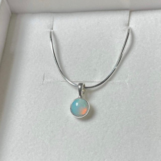 Winterwinter Jewelry Silver925 : เครื่องประดับเงินแท้925 สร้อยคอพร้อมจี้ โอปอล์ ( Opal )